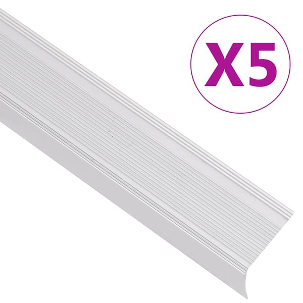 vidaXL Trappeneser L-form 5 stk aluminium 100 cm sølv