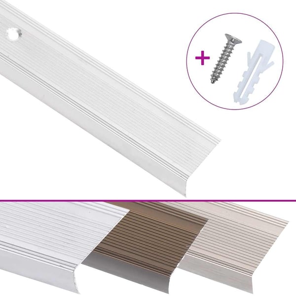 vidaXL Trappeneser L-form 15 stk aluminium 90 cm sølv