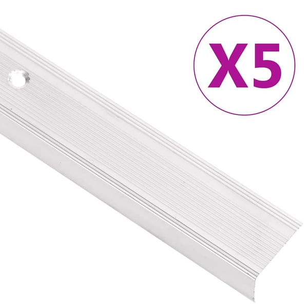 vidaXL Trappeneser L-form 5 stk aluminium 100 cm sølv