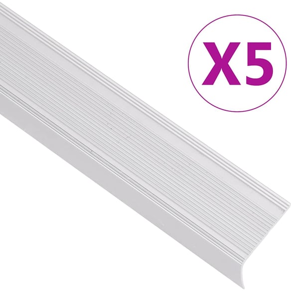 vidaXL Trappeneser L-form 5 stk aluminium 100 cm sølv