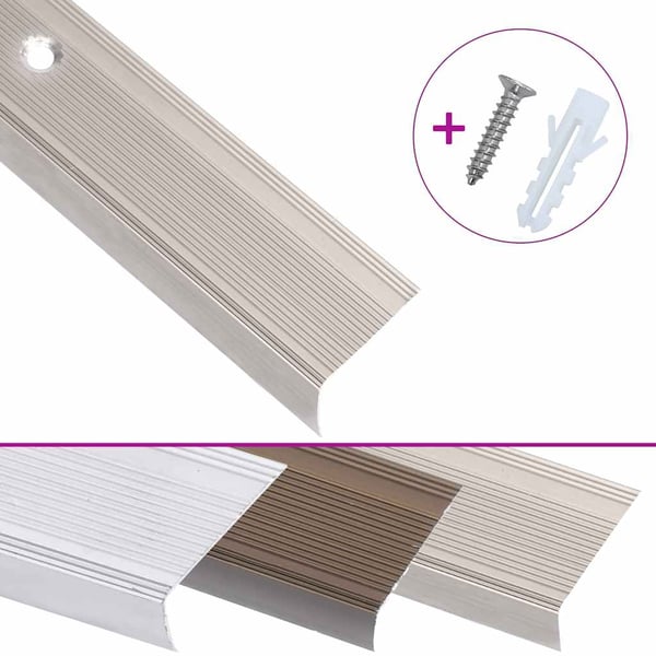 vidaXL Trappeneser L-form 5 stk aluminium 90 cm champagne