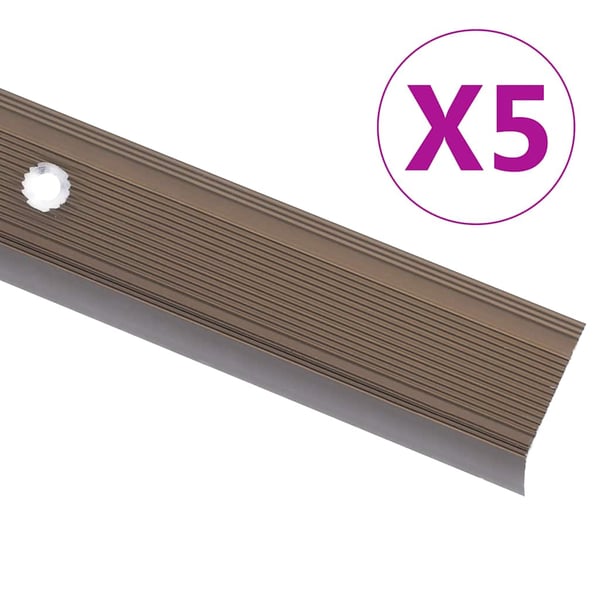 vidaXL Trappeneser L-form 5 stk aluminium 100 cm brun