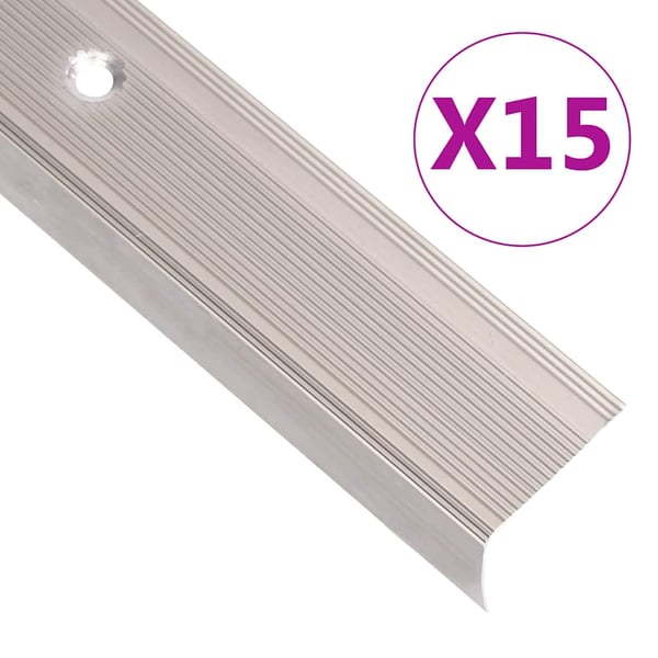 vidaXL 15 stk. trappelister L-facon 100 cm aluminium champagnefarvet