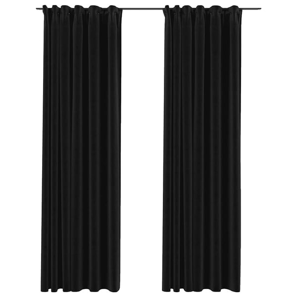 vidaXL mørklægningsgardiner kroge 2 stk. hør-look 140x245 cm antracit