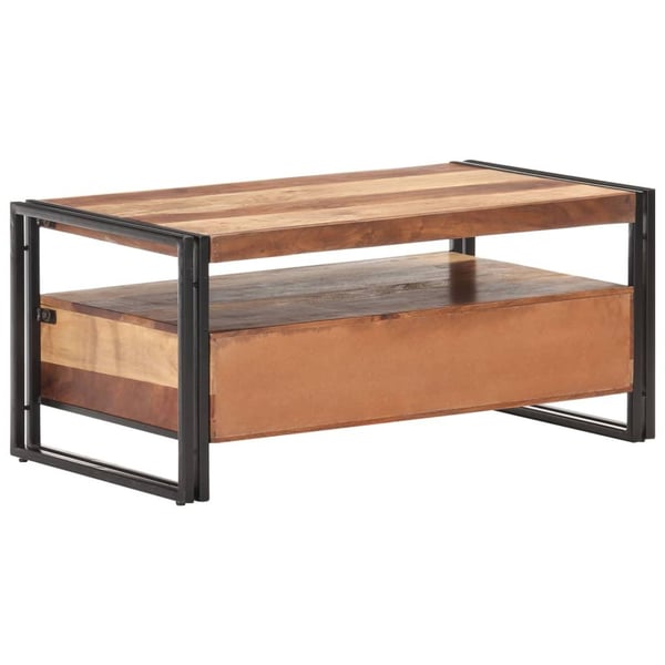 vidaXL Soffbord 100x55x45 cm massivt akaciaträ med sheshamfinish