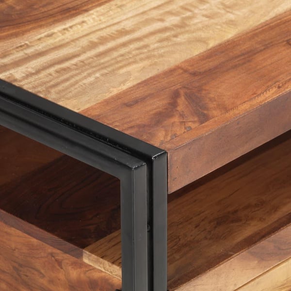 vidaXL Soffbord 100x55x45 cm massivt akaciaträ med sheshamfinish
