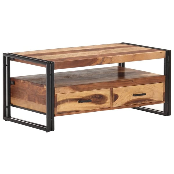 vidaXL Soffbord 100x55x45 cm massivt akaciaträ med sheshamfinish
