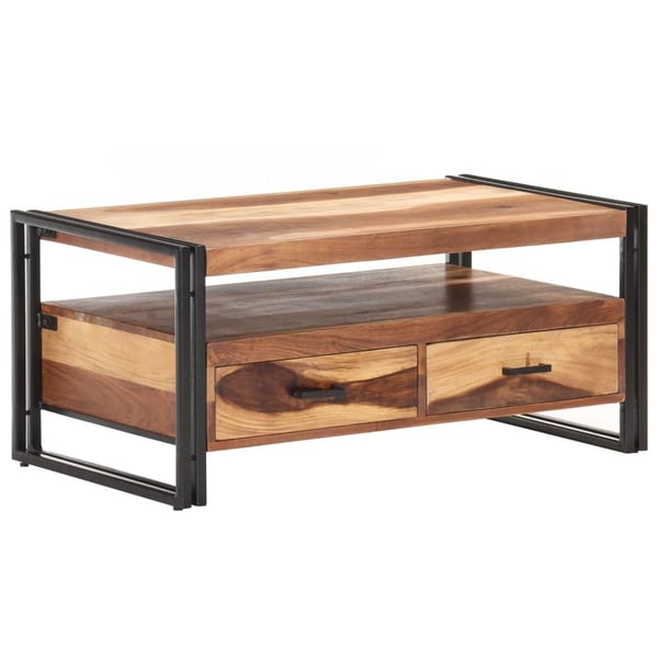 vidaXL Soffbord 100x55x45 cm massivt akaciaträ med sheshamfinish