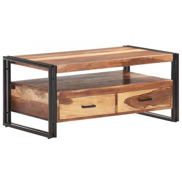 vidaXL Soffbord 100x55x45 cm massivt akaciaträ med sheshamfinish