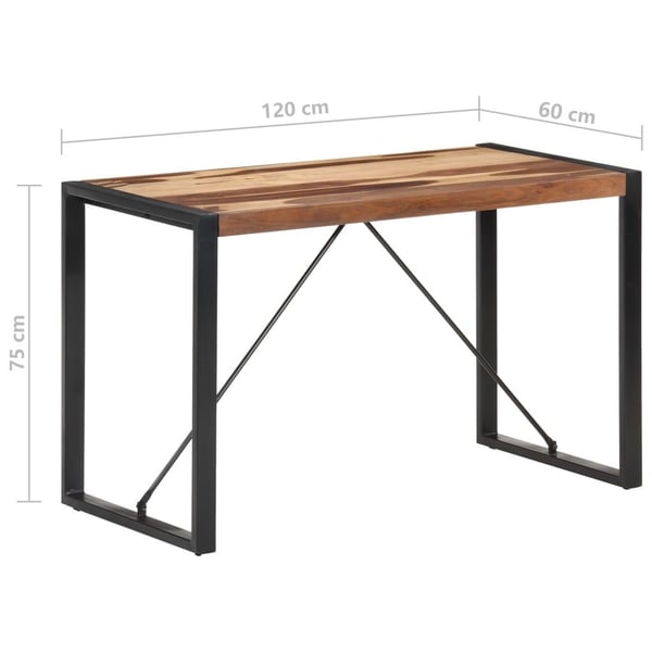 vidaXL Ruokapöytä 120x60x75 cm massiivipuu