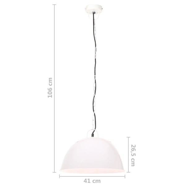 vidaXL Industriell vintage hengelampe 25 W hvit rund 41 cm E27