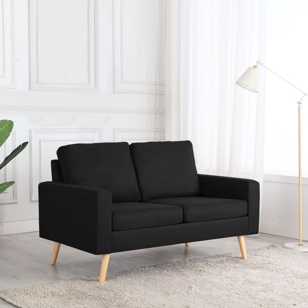 vidaXL 2-personers sofa stof sort