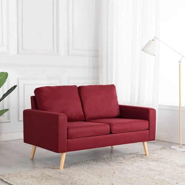 vidaXL 2-personers sofa stof vinrød