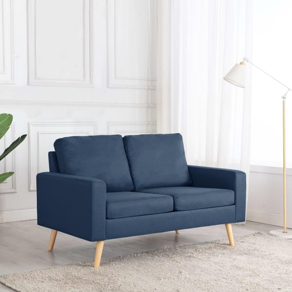 vidaXL 2-personers sofa stof blå