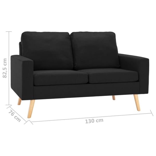 vidaXL sofasæt 2 dele stof sort