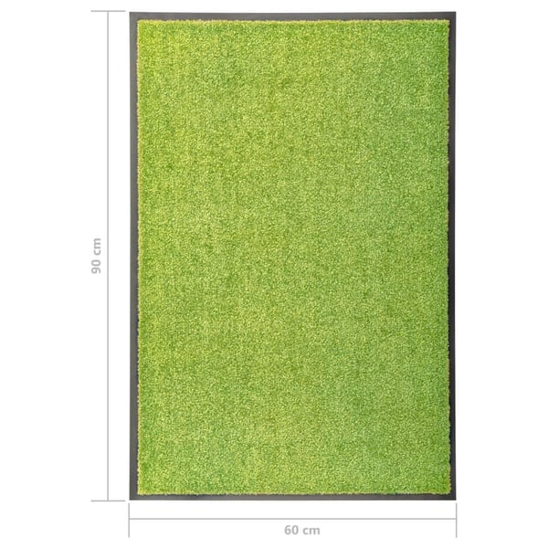 vidaXL vaskbar dørmåtte 60x90 cm grøn
