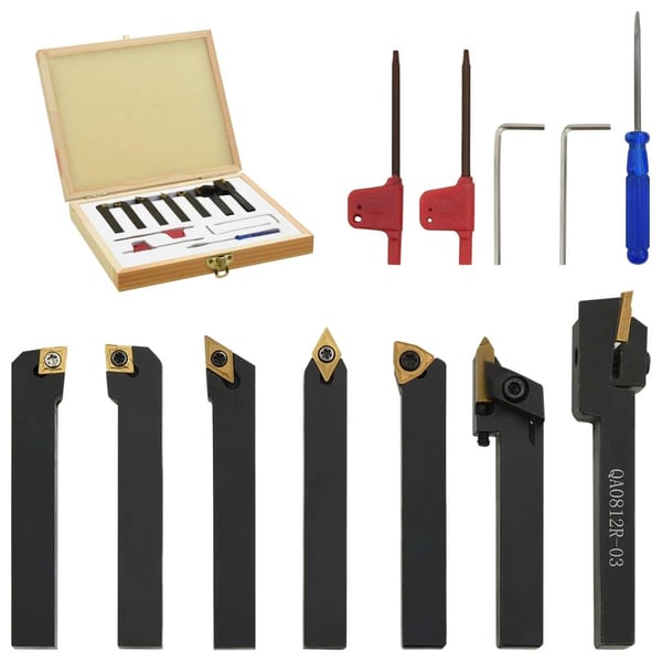 vidaXL Verktøysett for dreiebenk 12 stk indekserbar 8x8 mm 70 mm