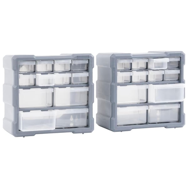 vidaXL Sortimentskap med 12 skuffer 2 stk 26,5x16x26 cm