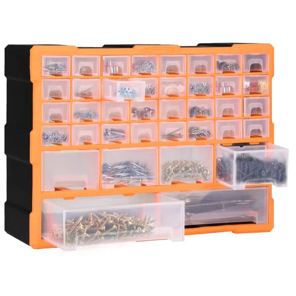 vidaXL Sortimentskap med 38 skuffer 52x16x37,5 cm