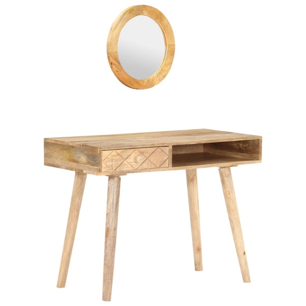 vidaXL kosmetikbord 100x50x76 cm massivt mangotræ