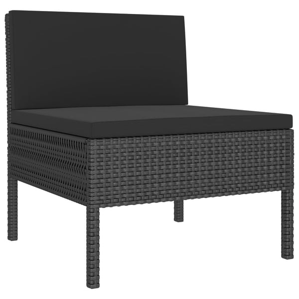 vidaXL loungesæt til haven 3 dele med hynder polyrattan sort