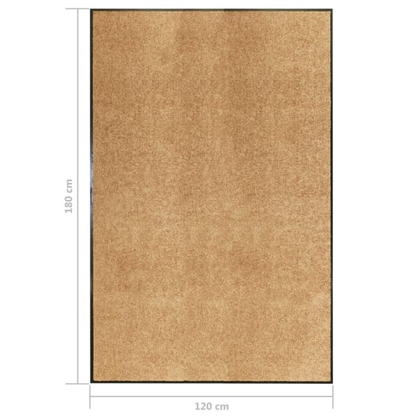 vidaXL Dørmatte vaskbar kremhvit 120x180 cm