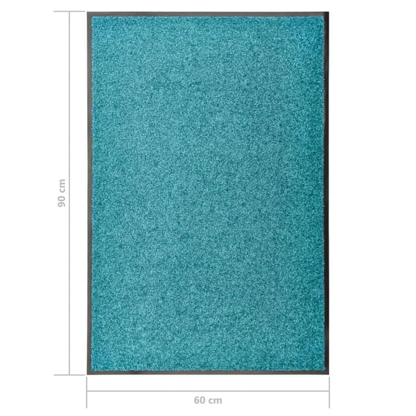 vidaXL vaskbar dørmåtte 60x90 cm cyanblå