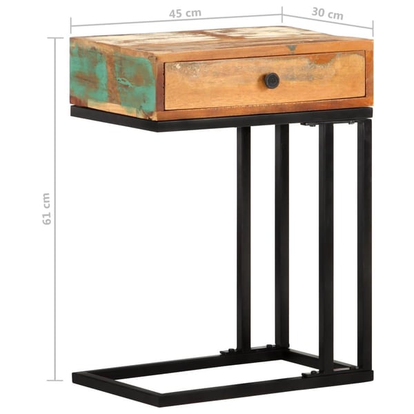 vidaXL U-formet sidebord 45x30x61 cm gjenvunnet heltre