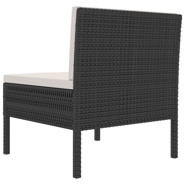 vidaXL havestole 3 stk. med hynder polyrattan sort