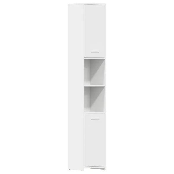 vidaXL badeværelsesskab 30x30x183,5 cm spånplade hvid