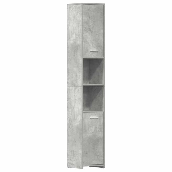 vidaXL badeværelsesskab 30x30x183,5 cm spånplade betongrå