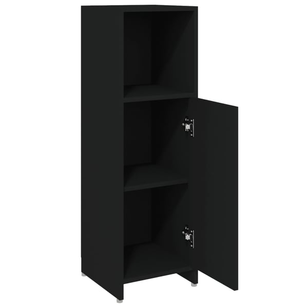 vidaXL badeværelsesskab 30x30x95 cm konstrueret træ sort