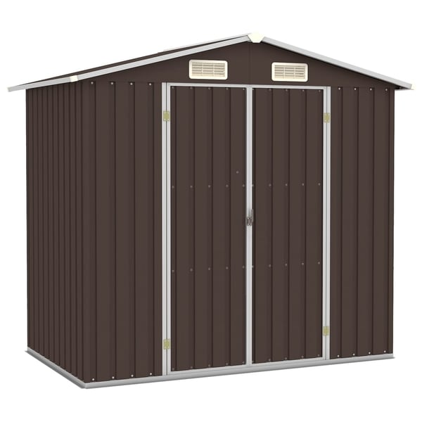 vidaXL haveskur 205x129x183 cm galvaniseret stål brun