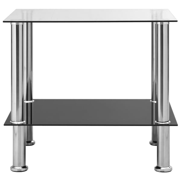 vidaXL Sidebord gjennomsiktig 45x50x45 cm herdet glass