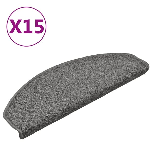 vidaXL trappemåtter 15 stk. 65x24x4 cm mørkegrå