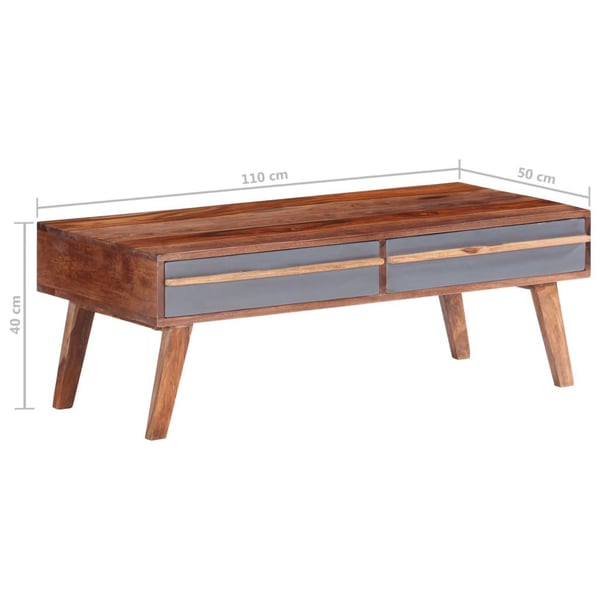 vidaXL sofabord 110x50x40 cm massivt sheeshamtræ