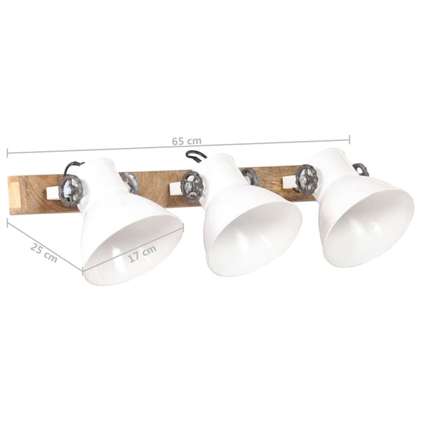 vidaXL industriel væglampe 65x25 cm E27 hvid