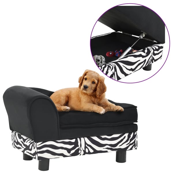 vidaXL hundesofa 57x34x36 cm plys sort
