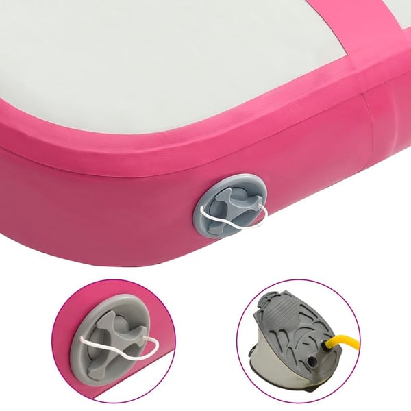 vidaXL Oppblåsbar gymnastikkmatte med pumpe 60x100x15 cm PVC rosa