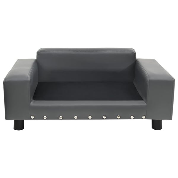vidaXL hundesofa 81x43x31 cm plys og kunstlæder grå