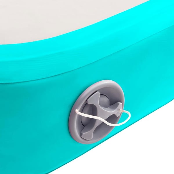 vidaXL Oppblåsbar gymnastikkmatte med pumpe 400x100x20 cm PVC grønn