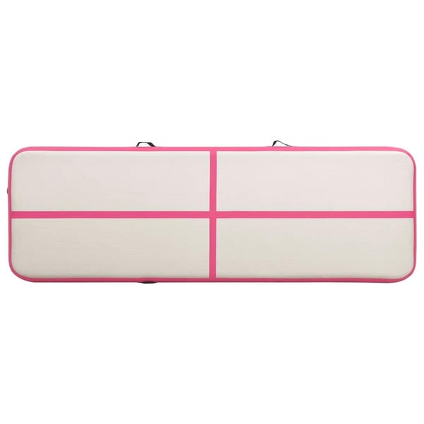 vidaXL Oppblåsbar gymnastikkmatte med pumpe 500x100x20 cm PVC rosa