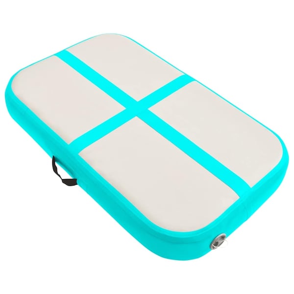 vidaXL Oppblåsbar gymnastikkmatte med pumpe 60x100x20 cm PVC grønn