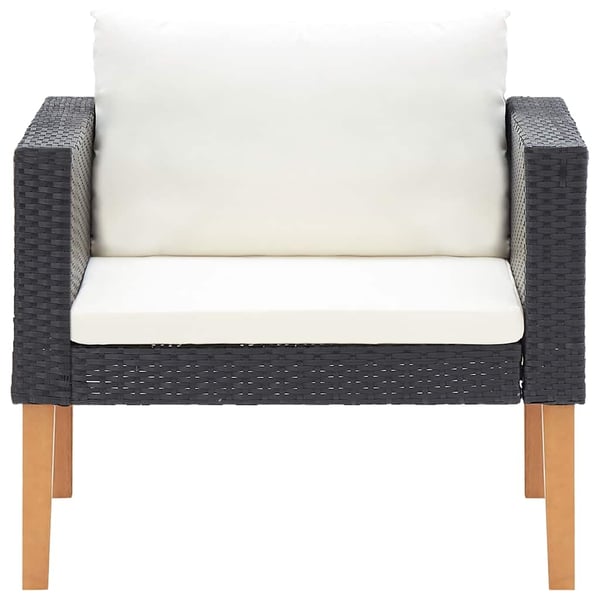 vidaXL 1-personssofa med hynder polyrattan sort
