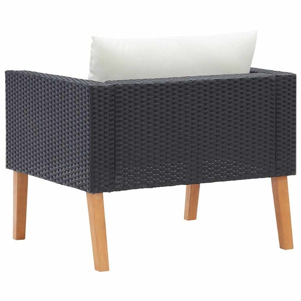 vidaXL 1-personssofa med hynder polyrattan sort