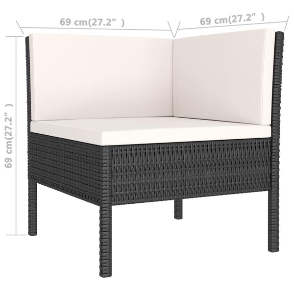 vidaXL loungesæt til haven 2 dele med hynder polyrattan sort