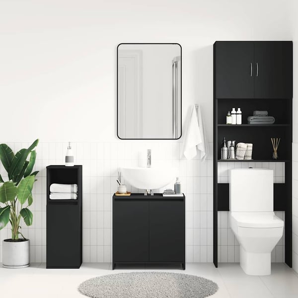 vidaXL Baderomsskap svart 60x33x61 cm konstruert tre