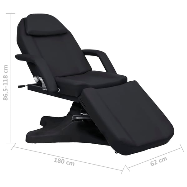 vidaXL massagebord 180x62x(86,5-118) cm sort