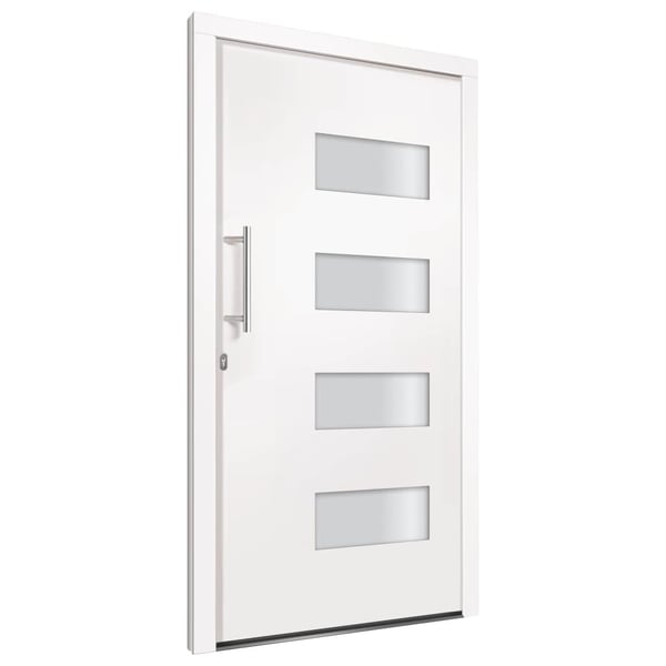 vidaXL hoveddør 110x210 cm aluminium og PVC hvid