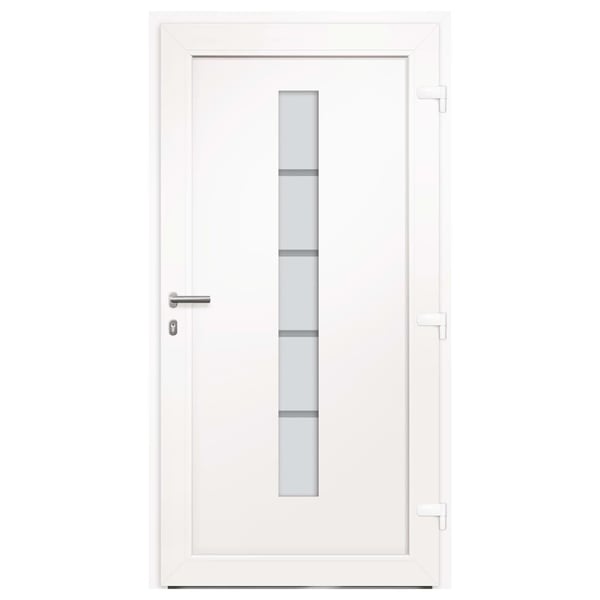 vidaXL hoveddør 100x200 cm aluminium og PVC hvid